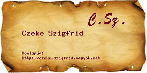 Czeke Szigfrid névjegykártya